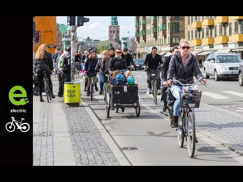 Ebike. Copenhagen, Denmark - bikes surpass number of cars in the city, daily.