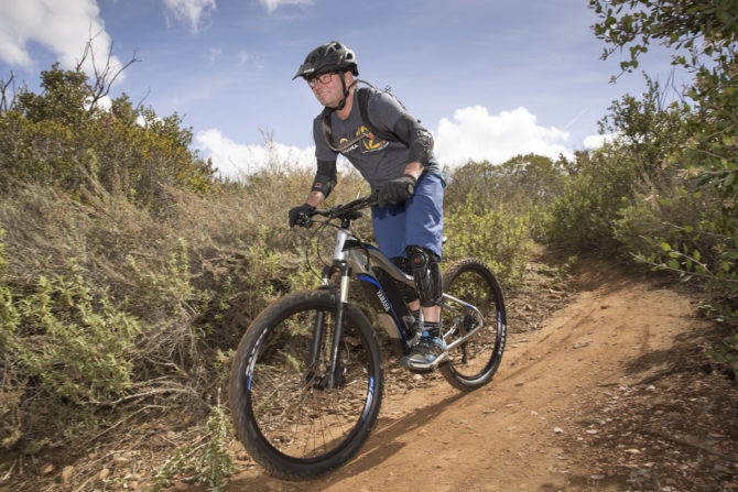 Tony Donaldson rides the Yamaha YDX-TORC electric bicycle mountain bike e-bike e-MTB emtb 