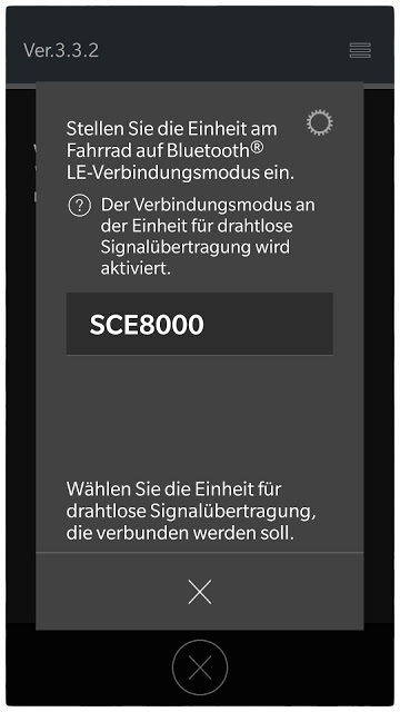 Am e-Bike muss die Verbindung Bluetooth LE eingestellt sein.