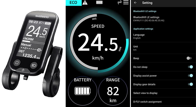 display lcd Shimano e app E-Tube Ride