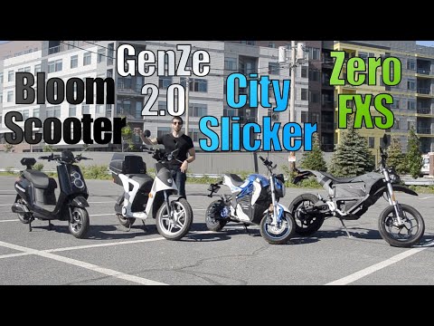 Urban ELECTRIC scooter & motorcycle comparison! (Zero vs GenZe vs City Slicker vs BloomScooter)