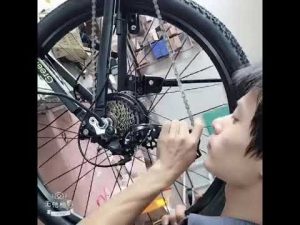 installation of rear wheel