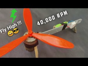 40000 RPM – 12V DC Motor from Old DVD forced at 40 Volts DC ( Flying Helicopter )