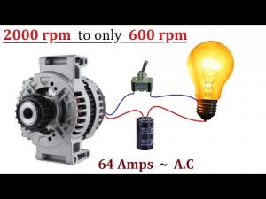 12V 64 Amps Car Alternator ( 2000 RPM ) Converted to ( 600 RPM ) – No Circuit or Transformer Needed