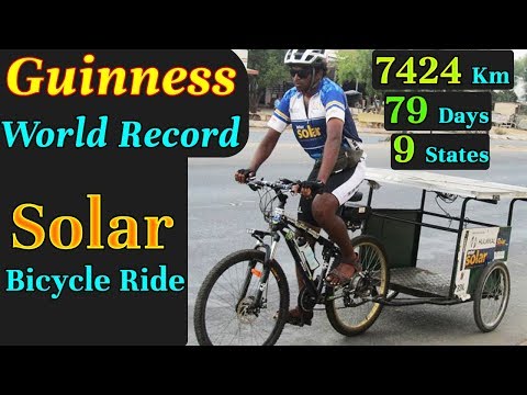 Guinness World Record Solar Bicycle Ride By IIT Bombay Student