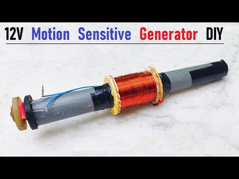 New Idea ! Make a 12V Motion Sensitive Linear Generator from Synchronous Motor