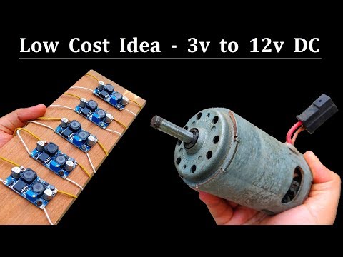 Make DC Motor Step-up Supply 3v to 12v using DC Buck Boost Converter XL6009