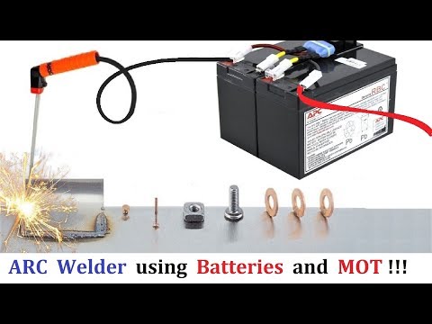 400 Amps ARC Welder using 12v 24v 48v setup from UPS Battery & Microwave Transformer
