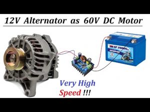 Woohooo !!! Run 12v Car Alternator at 60 Volts as High Speed DC Motor DIY