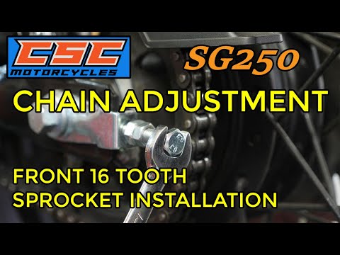 Chain Adjustment  and 16 Tooth Front Sprocket Installation
