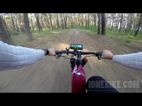 Forest electrc bike riding, road video