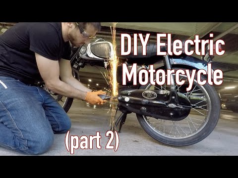 DIY electric motorcycle Part 2, engine and e-parts prep