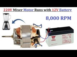 220V Mixer (Universal Motor) runs at 8000 RPM with 12V DC Supply ( UPS Battery ) – DC Motor