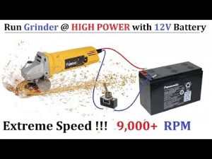9000 RPM ! Run 220v Angle Grinder ( Power Tools ) at High Speed with 12v DC Supply ( UPS Battery )