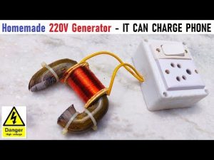 Make a 220v AC Generator from Transformer – It can charge phone !