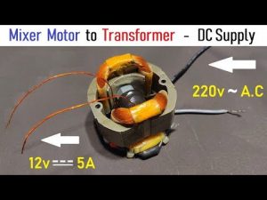 12V 5 Amps Supply for DC Motor using 220v Mixer Motor as Transformer