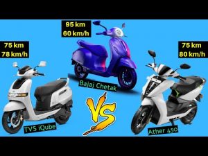 TVS iQube vs Ather 450 vs Bajaj Chetak Electric Scooter Comparison