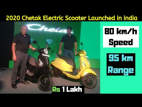 Bajaj Chetak Electric Scooter Launched in India 2020 – Rs 1 Lakh