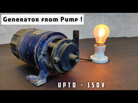 DIY 150 Volts Electric Dynamo Generator from Old Water Pump 300 Watts