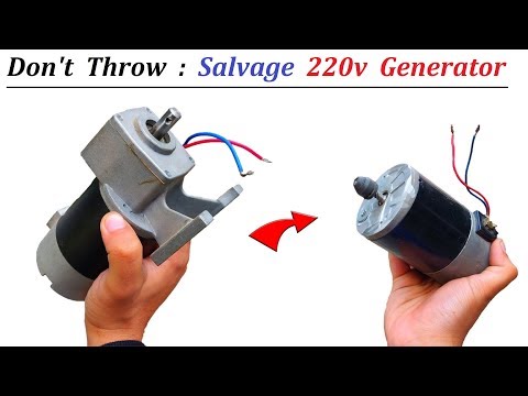 Salvage 220v Generator from Damaged Gear DC Motor – Do Not Throw Away