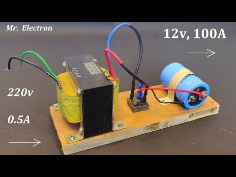 12V 100A DC from 220v AC for High Current DC Motor – Power Supply from UPS Transformer