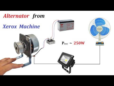 Make a 24v 250W Alternator from Old Fotocopy Mashine Motor to Charge 12v 35Ah Battery
