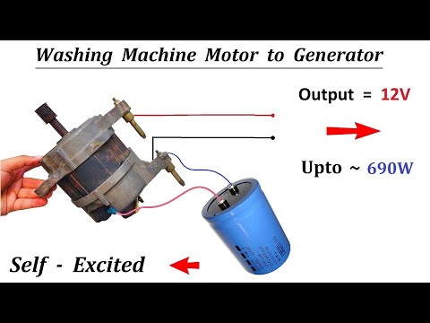 Self Excited – Make 12V 690W Generator from 220V Washing Machine Universal Motor