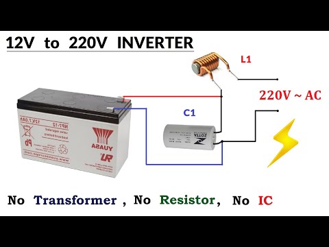 12v DC to 220v AC Converter ( INVERTER ) – No Transformer, No Resistor, No IC