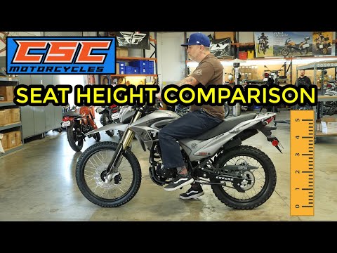 CSC Motorcycles TT250 SG250 RX-3 RX-4 Seat Height Comparison