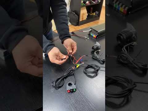 Lights connection video, front and tail light and step-down module for 72V