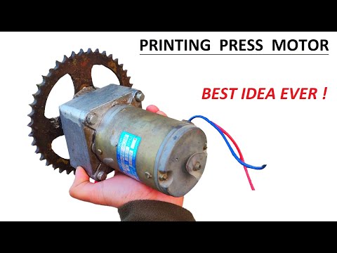 Do Not Throw Away Printing Press Motor – 24v 5 Amps Electric Motor Project DIY